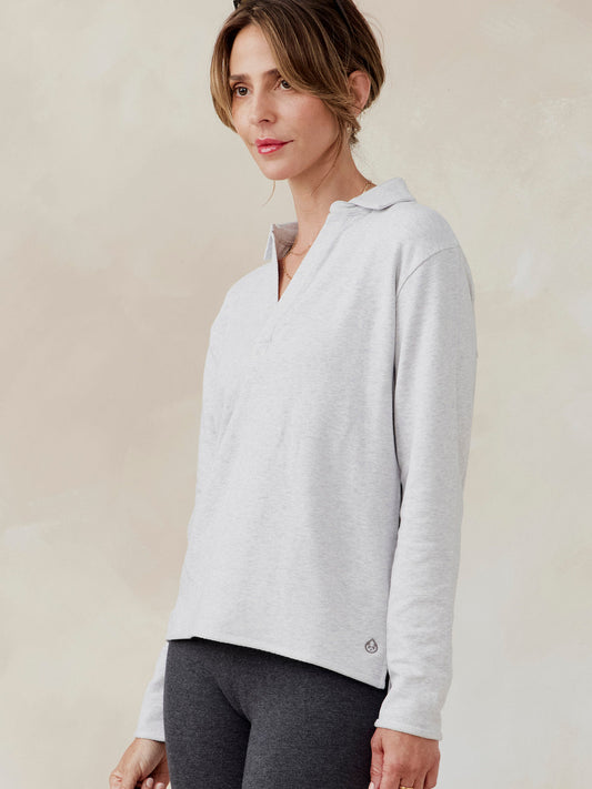 French Terry Polo Sweatshirt