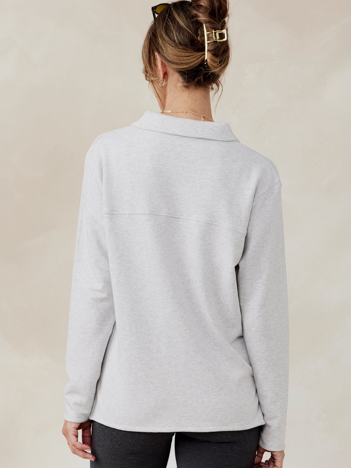 French Terry Polo Sweatshirt