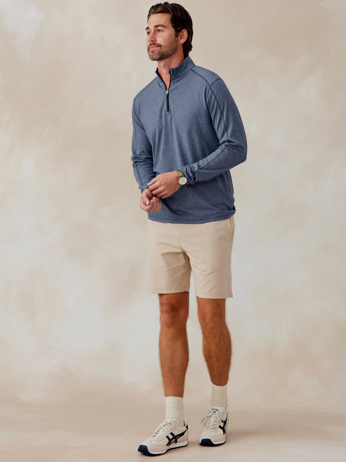 Carrollton Lightweight Quarter Zip - Jaspe