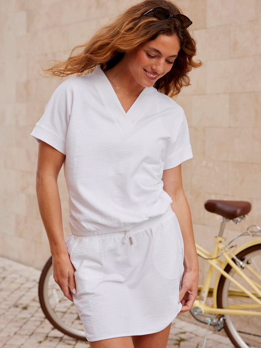 Villa Knit Seersucker V-Neck